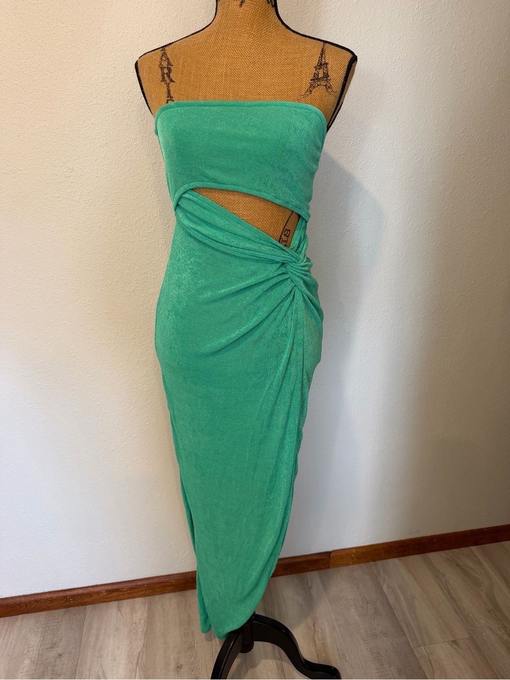 Hello Molly Strapless Twist Cutout Midi Dress - Picture 2 of 12